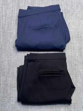 LVPL Ladies Pull On Pants Size 8/29 Lot of 2 Black Navy Blue